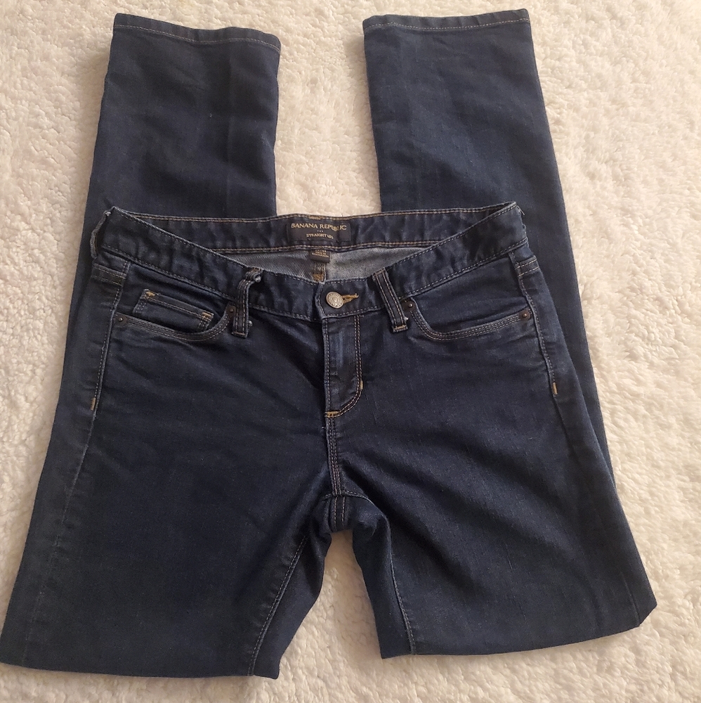 Banana Republic Dark Wash Straight Leg Jeans Sz 27